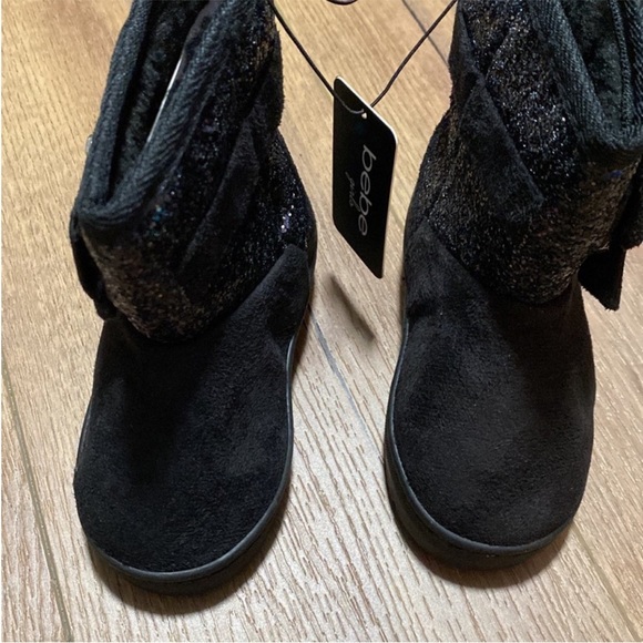 Bebe Toddler Girls sparkly black boots size 7 - Picture 2 of 4